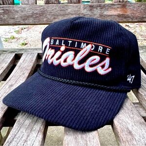 Men's Baltimore Orioles '47 Black Corduroy Hitch Adjustable Hat New Fast Ship